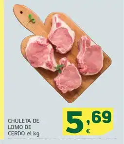 HiperDino Chuleta de lomo de cerdo oferta
