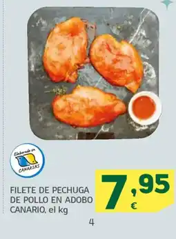 HiperDino Filete de pechuga de pollo en adobo canario oferta