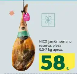 HiperDino NICO jamón serrano reserva oferta