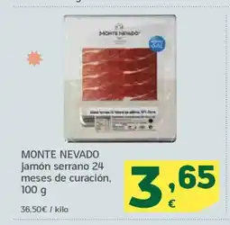 HiperDino MONTE NEVADO jamón serrano 24 meses de curación oferta
