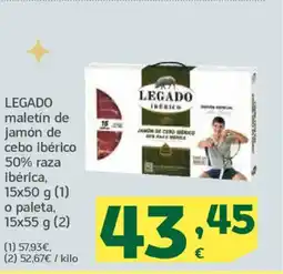 HiperDino LEGADO maletín de jamón de cebo ibérico 50% raza ibérica oferta