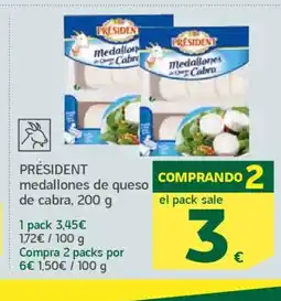 HiperDino PRÉSIDENT medallones de queso de cabra oferta