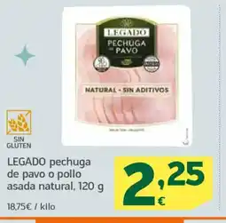 HiperDino LEGADO pechuga de pavo o pollo asada natural oferta
