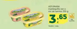 HiperDino ASTURIANA mantequilla con o sin sal tarrina oferta