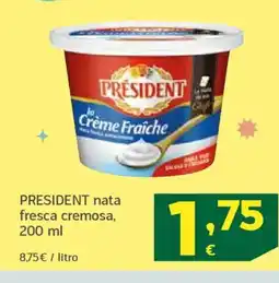 HiperDino PRESIDENT nata fresca cremosa oferta