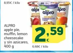 HiperDino ALPRO apple pie, muffin, lemon cheesecake y sin azúcares oferta