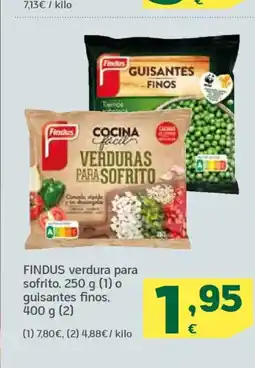HiperDino FINDUS verdura para sofrito o guisantes finos oferta