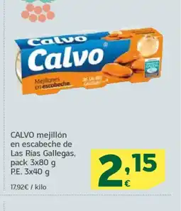 HiperDino CALVO mejillón en escabeche de Las Rías Gallegas oferta