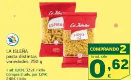 HiperDino LA ISLEÑA pasta distintas variedades oferta