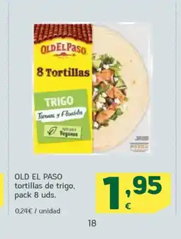 HiperDino OLD EL PASO tortillas de trigo oferta