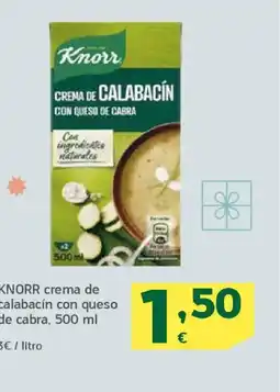 HiperDino KNORR crema de calabacín con queso de cabra oferta