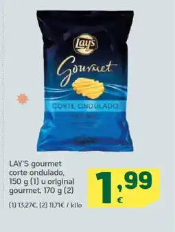 HiperDino LAY'S gourmet corte ondulado u original gourmet oferta