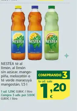 HiperDino NESTÉA té al limón, al limón sin azúcar, mango- piña, melocotón o té verde maracuyá mangostán oferta