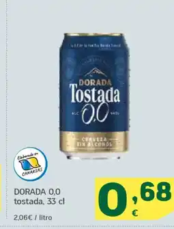 HiperDino DORADA 0,0 tostada oferta