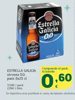 HiperDino ESTRELLA GALICIA cerveza 0,0 oferta