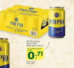 HiperDino PÍO PÍO cerveza Pilsen 100% Malta oferta