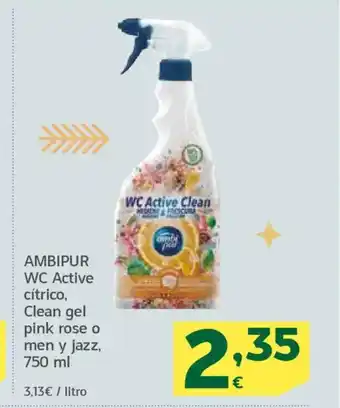 HiperDino AMBIPUR WC Active cítrico, Clean gel pink rose o men y jazz oferta