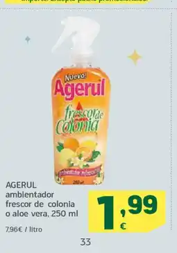 HiperDino AGERUL ambientador frescor de colonia o aloe vera oferta