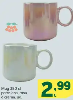 HiperDino Mug porcelana, rosa o crema oferta