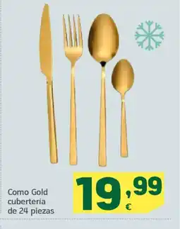 HiperDino Como Gold cubertería de 24 piezas oferta