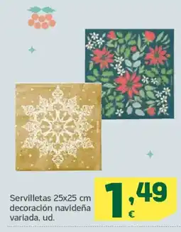 HiperDino Servilletas decoración navideña variada, ud. oferta