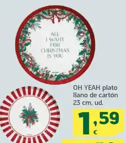 HiperDino OH YEAH plato llano de cartón oferta