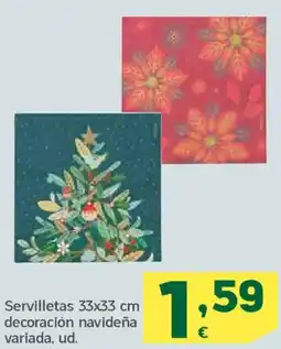 HiperDino Servilletas decoración navideña variada, ud. oferta