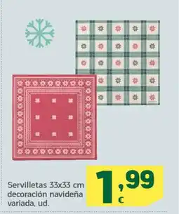 HiperDino Servilletas decoración navideña variada, ud. oferta