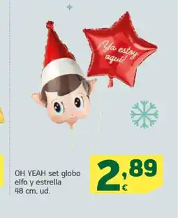 HiperDino OH YEAH set globo elfo y estrella oferta