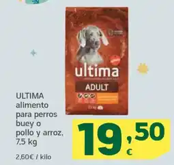 HiperDino ULTIMA alimento para perros buey o pollo y arroz oferta