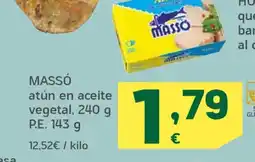 HiperDino MASSÓ atún en aceite vegetal oferta