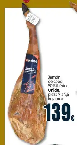 Unide Market UNIDE Jamón de cebo 50% ibérico oferta
