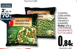 Unide Market FINDUS Guisantes, judías verdes, espinacas, menestra o ensaladilla oferta