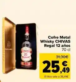 Carrefour Chivas - cofre metal whisky regal 12 años oferta
