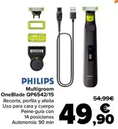 Carrefour Philips - multigroom oneblade qp654215 oferta