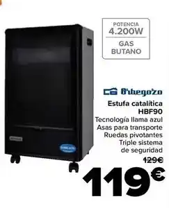 Carrefour Orbegozo - estufa catalitica hbf90 oferta