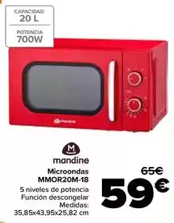 Carrefour Mandine - microondas mmor20m-18 oferta