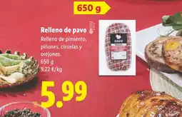 Lidl Relleno de pavo oferta