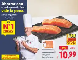 Lidl 4 lomos de salmón oferta