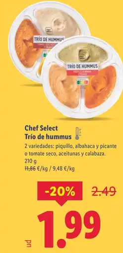 Lidl Chef Select Trío de hummus oferta