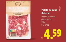 Lidl Paleta de cebo ibérica oferta