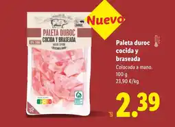 Lidl Paleta duroc cocida y braseada oferta
