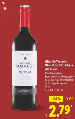 Lidl Altos de Tamarón Vino tinto D.O. Ribera del Duero oferta