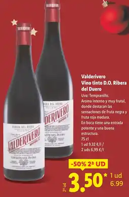 Lidl Valderivero Vino tinto D.O. Ribera del Duero oferta