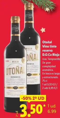 Lidl Otoñal Vino tinto reserva D.O.Ca Rioja oferta