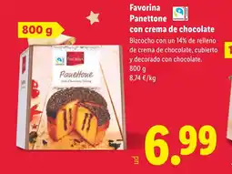 Lidl FAVORINA Panettone con crema de chocolate oferta