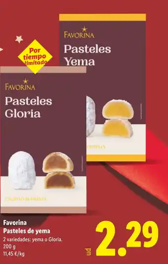 Lidl FAVORINA Pasteles de Yema oferta