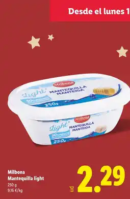 Lidl MILBONA Mantequilla light oferta