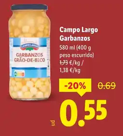 Lidl CAMPO LARGO Garbanzos oferta