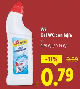 Lidl W5 Gel WC con lejía oferta